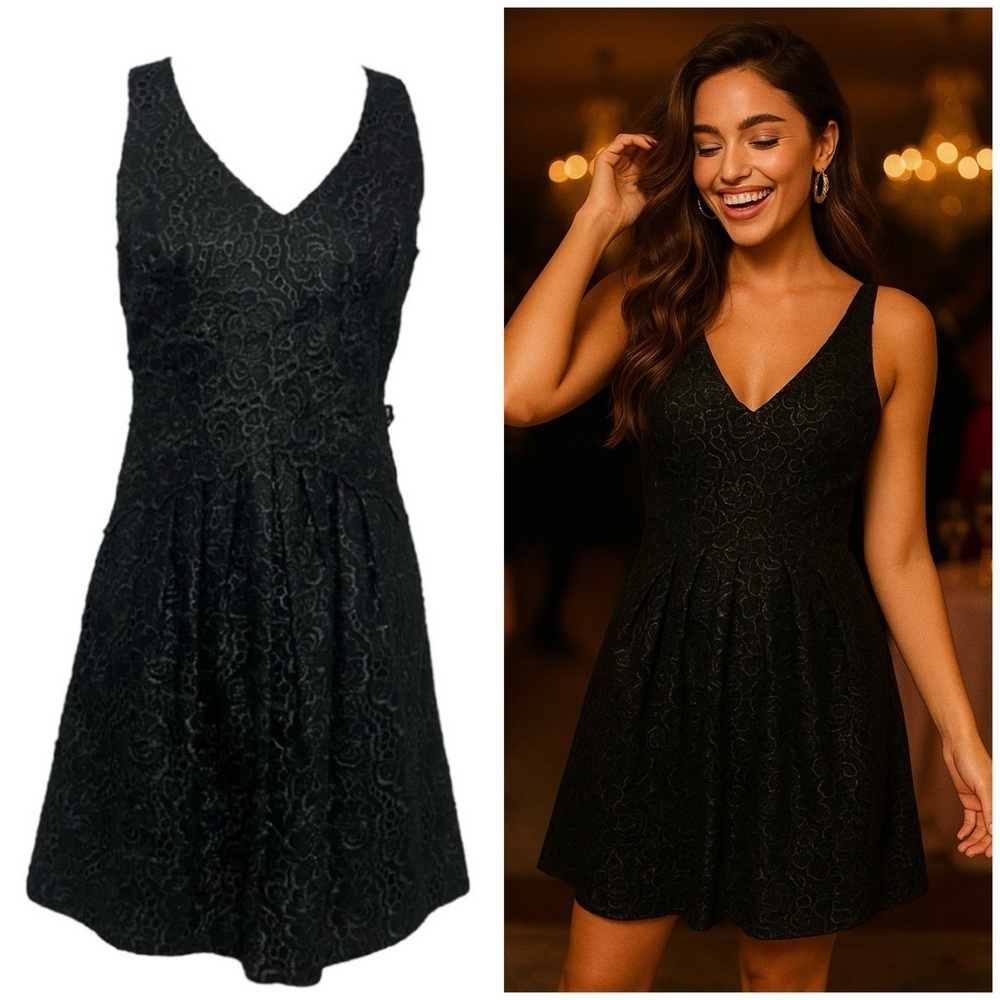 Anthropologie Whimsigoth Lace Dress Leifsdottir A-Line Cocktail Party LBD V Day